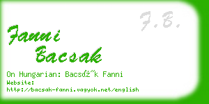 fanni bacsak business card